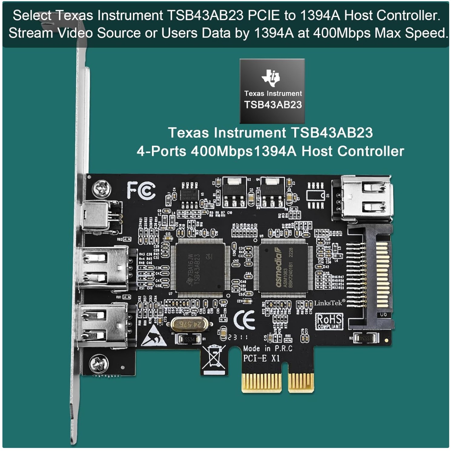 Texas Instruments PCIE Firewire 1394A Host Controller
