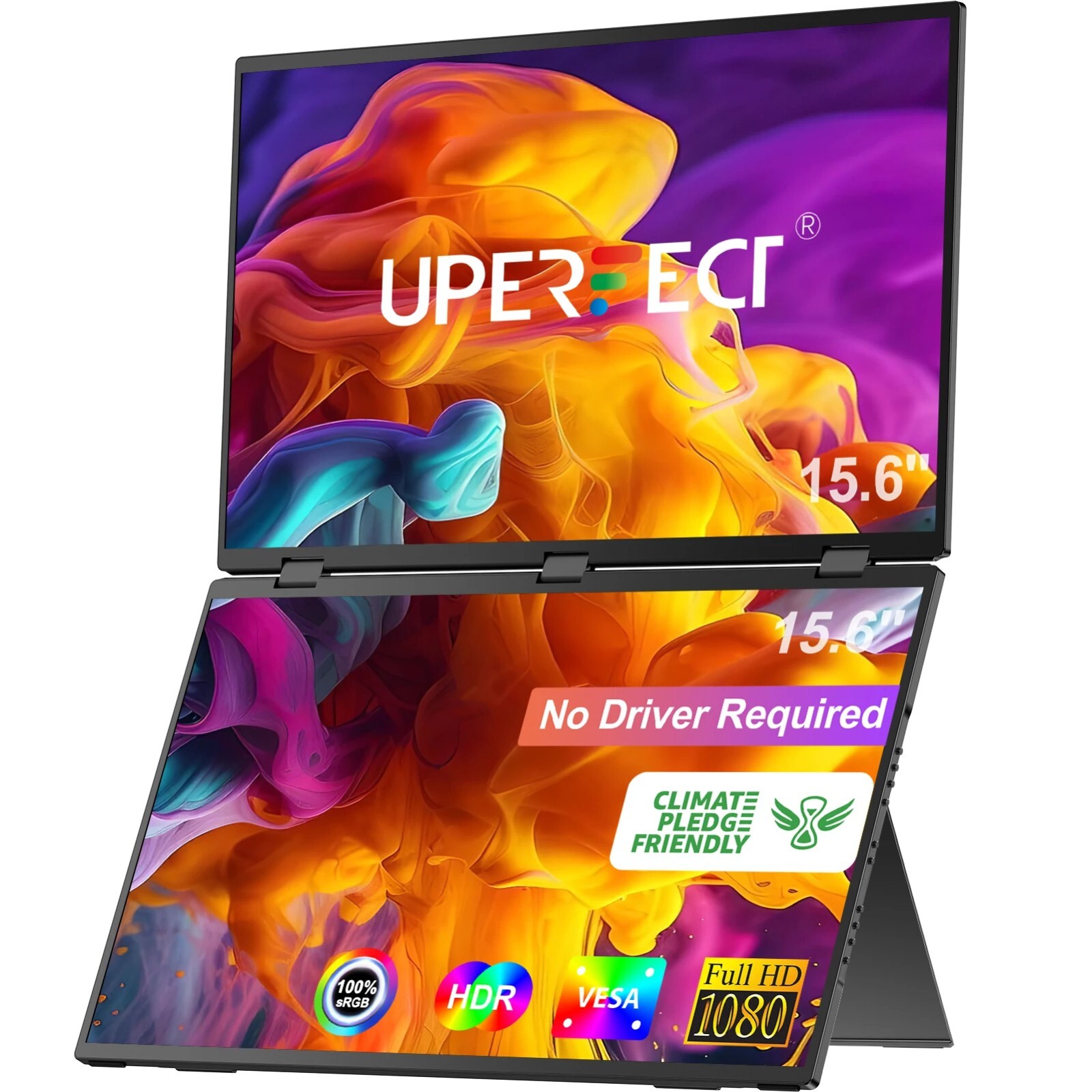 Laptop Screen Extender 15.6 Inch 1080P 360° Foldable Dual Monitors