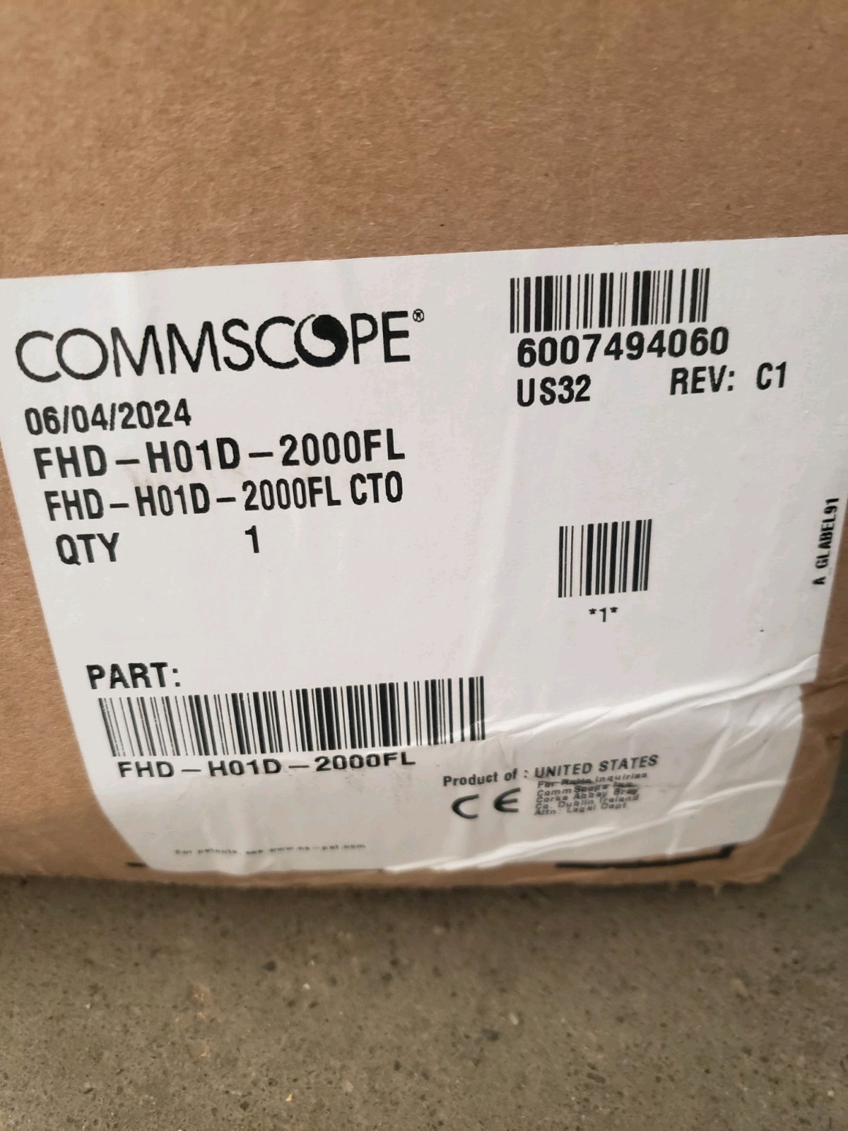 Commscope FHD-H01D-2000F Fiber Optic Cable