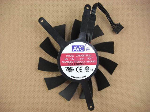 75mm VGA Video Card Fan Replacement DASA0815R2U 0.6A 87 x 87x 42mm  263