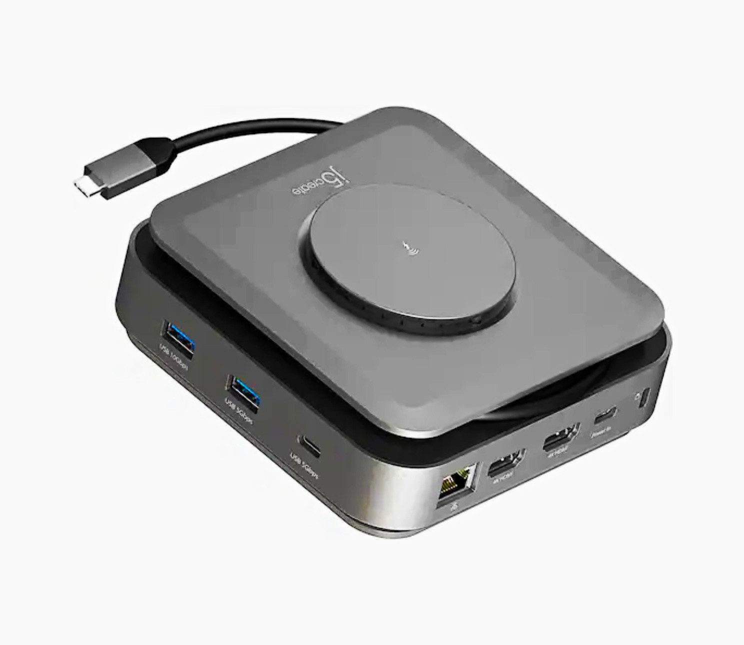 j5create JCD3199 USB-C Docking Station Dual 4K HDMI 12-in-1 Wireless Charge
