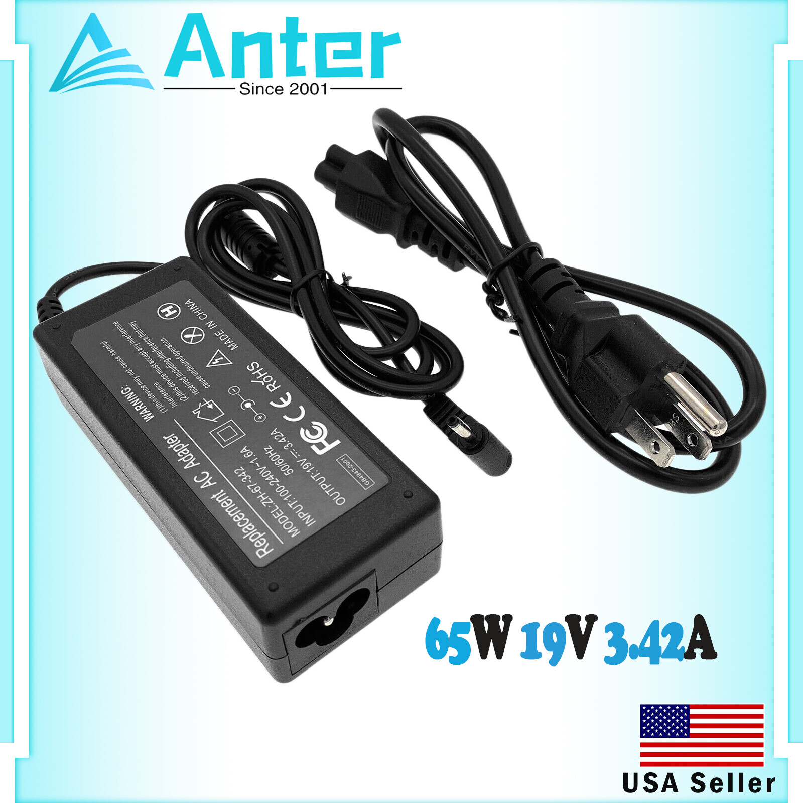 65W AC Adapter Charger for Samsung Notebook 9 Pro NP940X5N-X01US NP940X5M-X02US