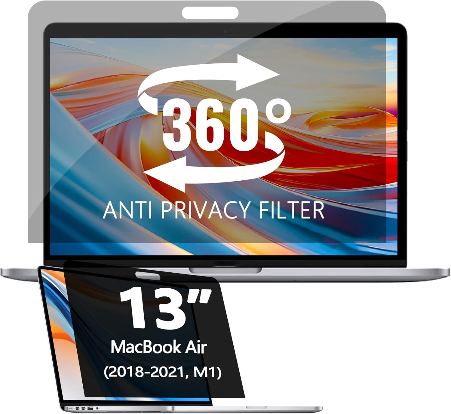 360° Privacy Screen Protector Compatible for MacBook Pro 13 Inch (2016-2022, M1,