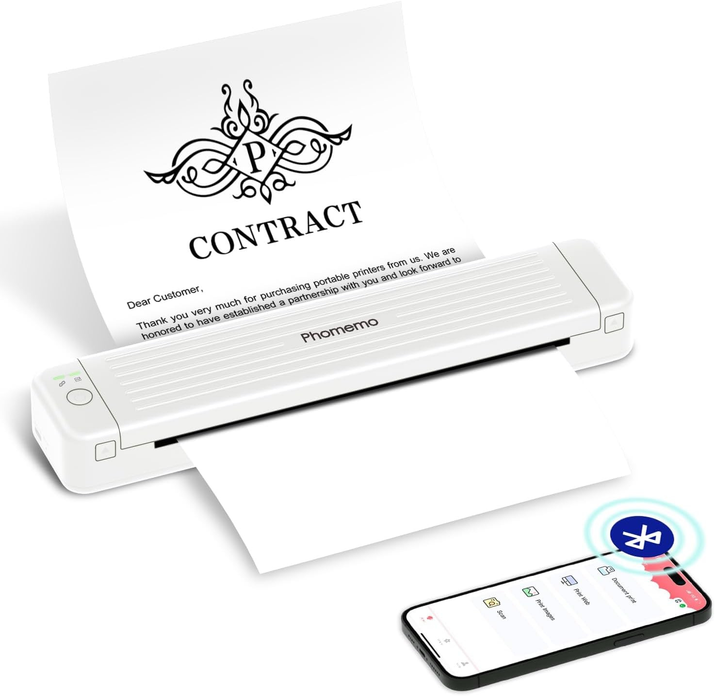 Phomemo P831 Portable Printer - [Upgrade] 300 DPI Bluetooth Travel Printer Suppo