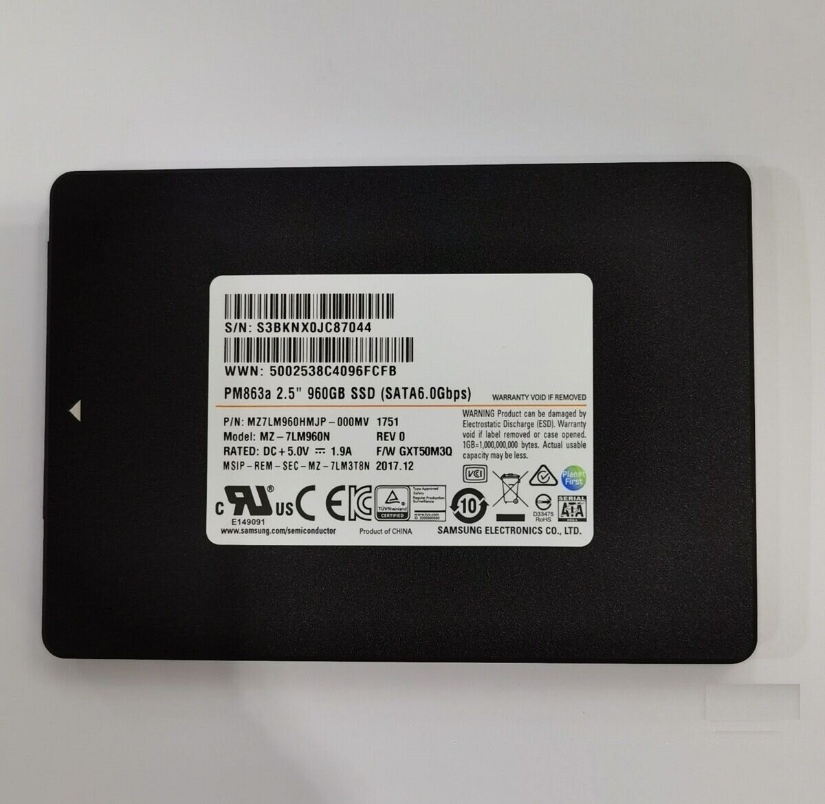 compatible Samsung PM863a 960G SATA Data Center Solid State Drive Enterprise 