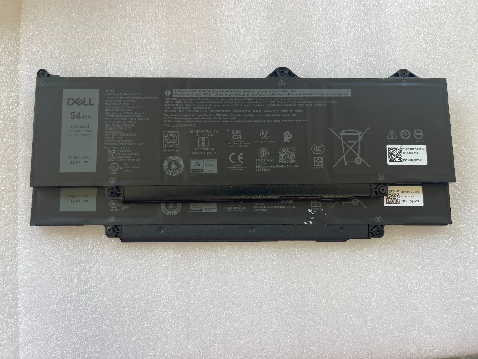 LOT 2 DR02P R73TC Battery  Dell Latitude 3340 3440 3540 3480 3580 5340 5540 5440