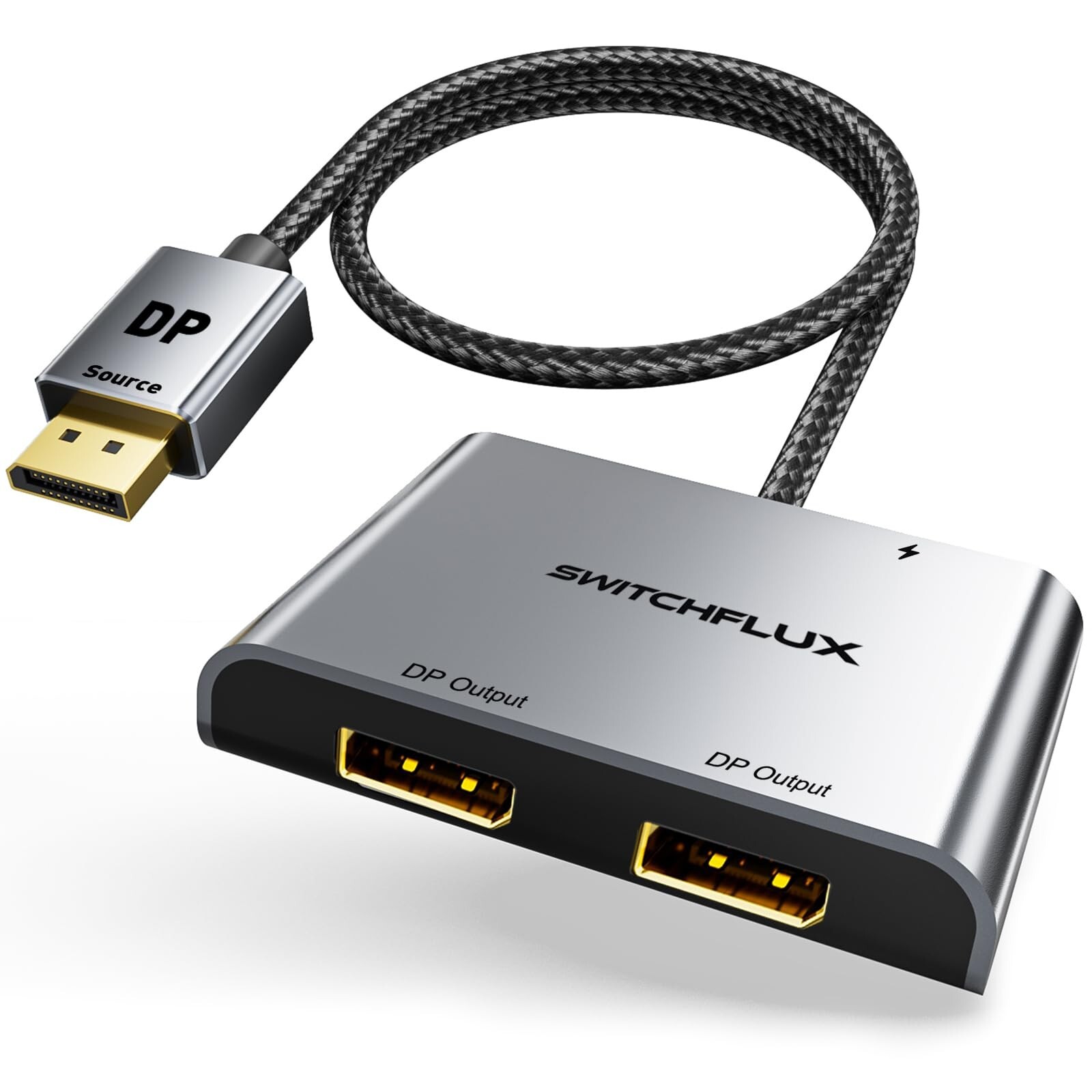 DisplayPort to Dual Display Port Adapter [4K@60Hz] DP Splitter 1 in 2 Out Ext...