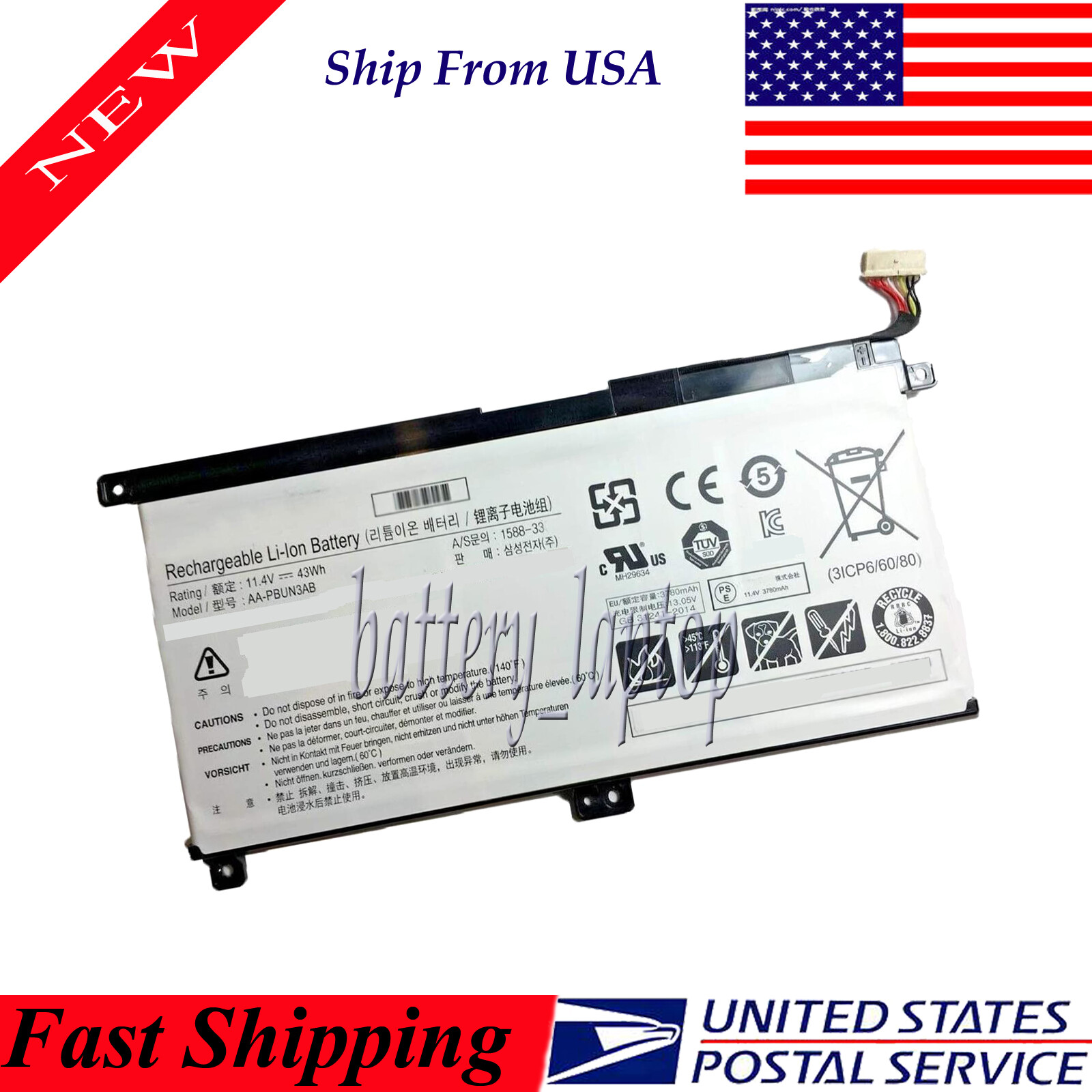 NEW AA-PBUN3AB AA-PBUN3QB Battery for Samsung NP300E5K NP550XTA NP530E5M-X02US