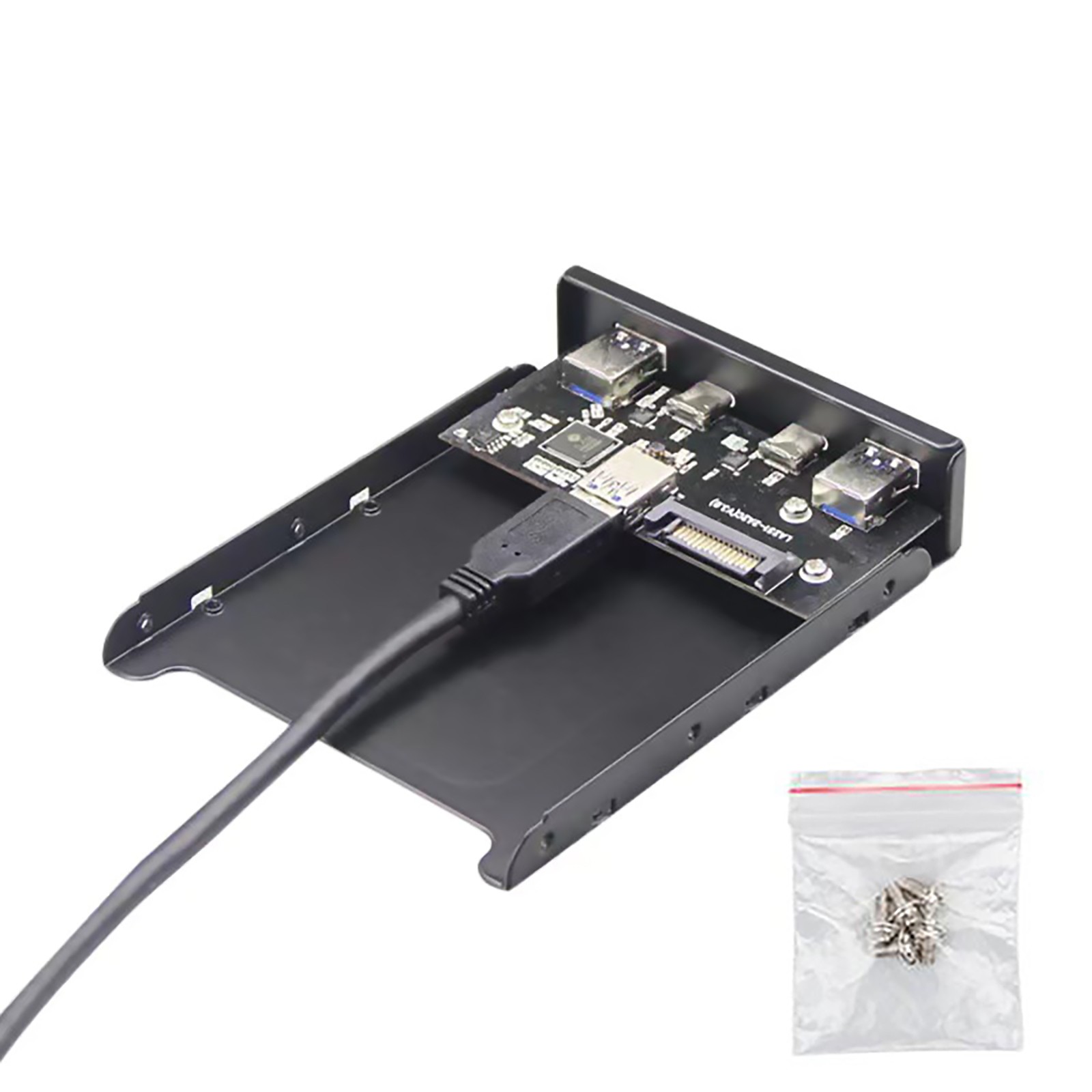 1 PC 3.5 Inch Ports USB Front Panel Floppy Bay For 19/20Pins Motherboards