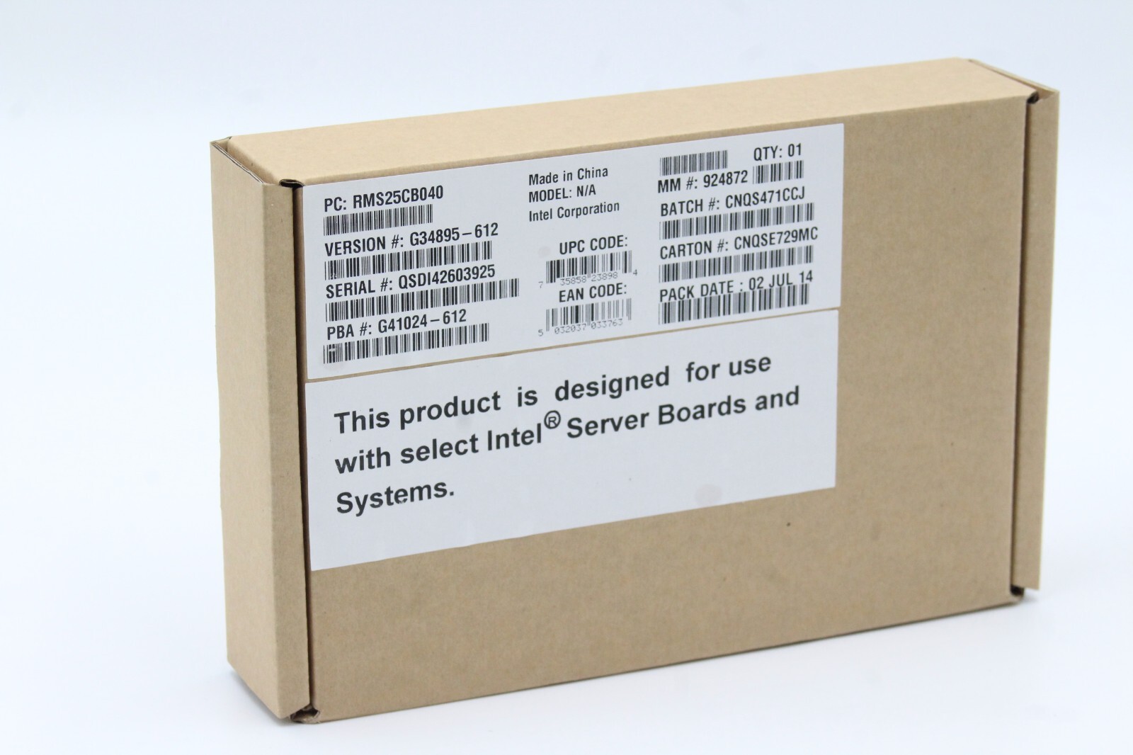 Intel Integrated RAID Module - PCI-Express 2.0 x8 SATA / SAS - RMS25CB040 HSC