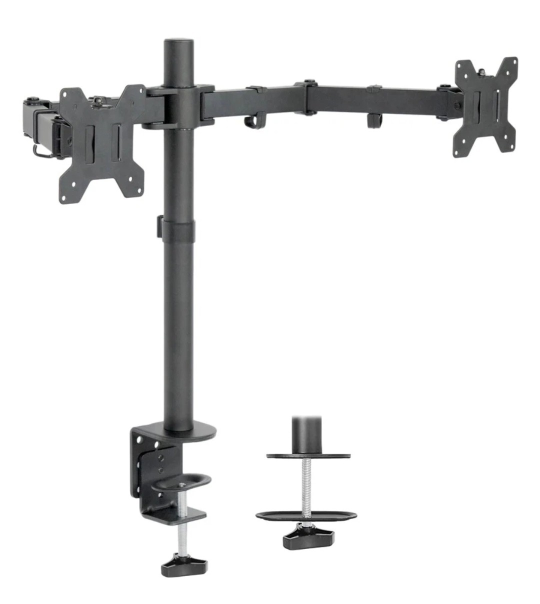 VIV DESK MOUNT FOR DUAL LED/LCD MONITORS - STAND-V002 - BLACK - 13"-27" in