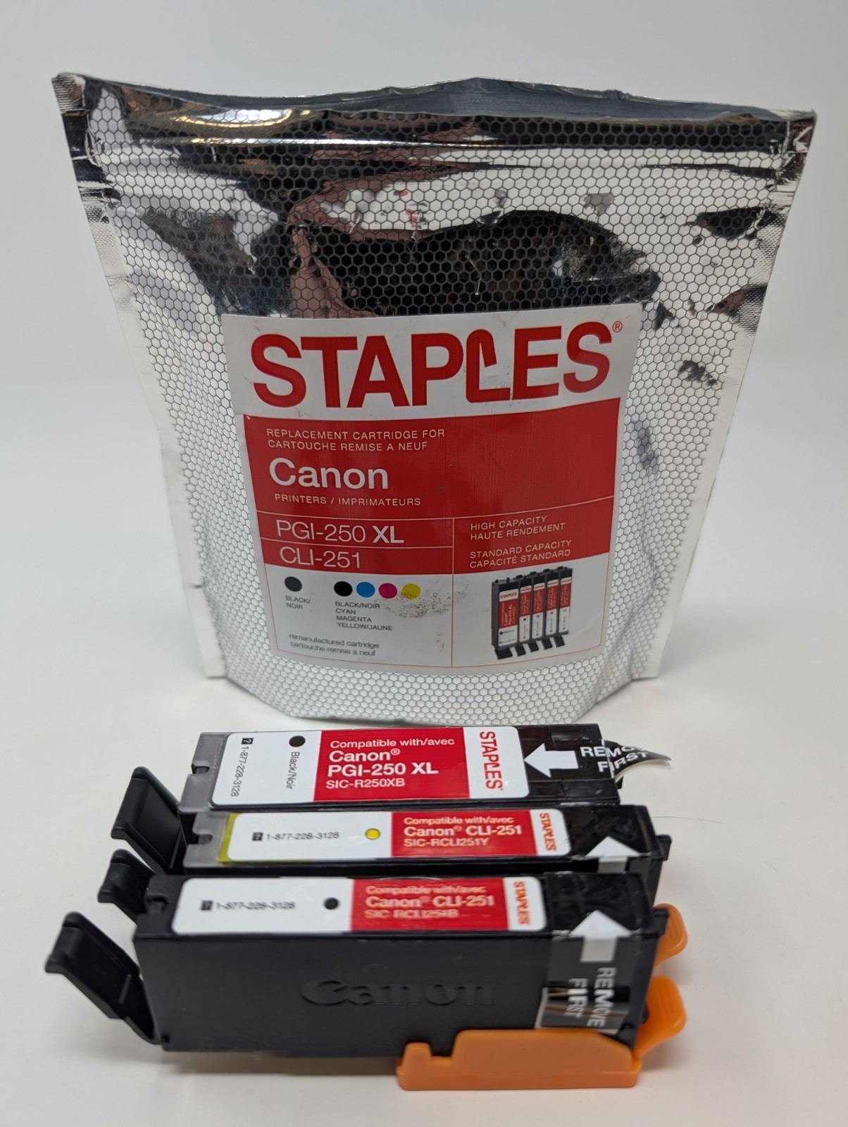 Staples Inkjet Cart (Compatible Canon) PGI-250XL Black & CLI-251 B/C/M/Y 3/PK
