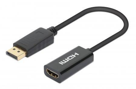 Manhattan 153713 Displayport 1.2 To Hdmi Active Adapter, 4K@60Hz, 15Cm, Mal ~E~