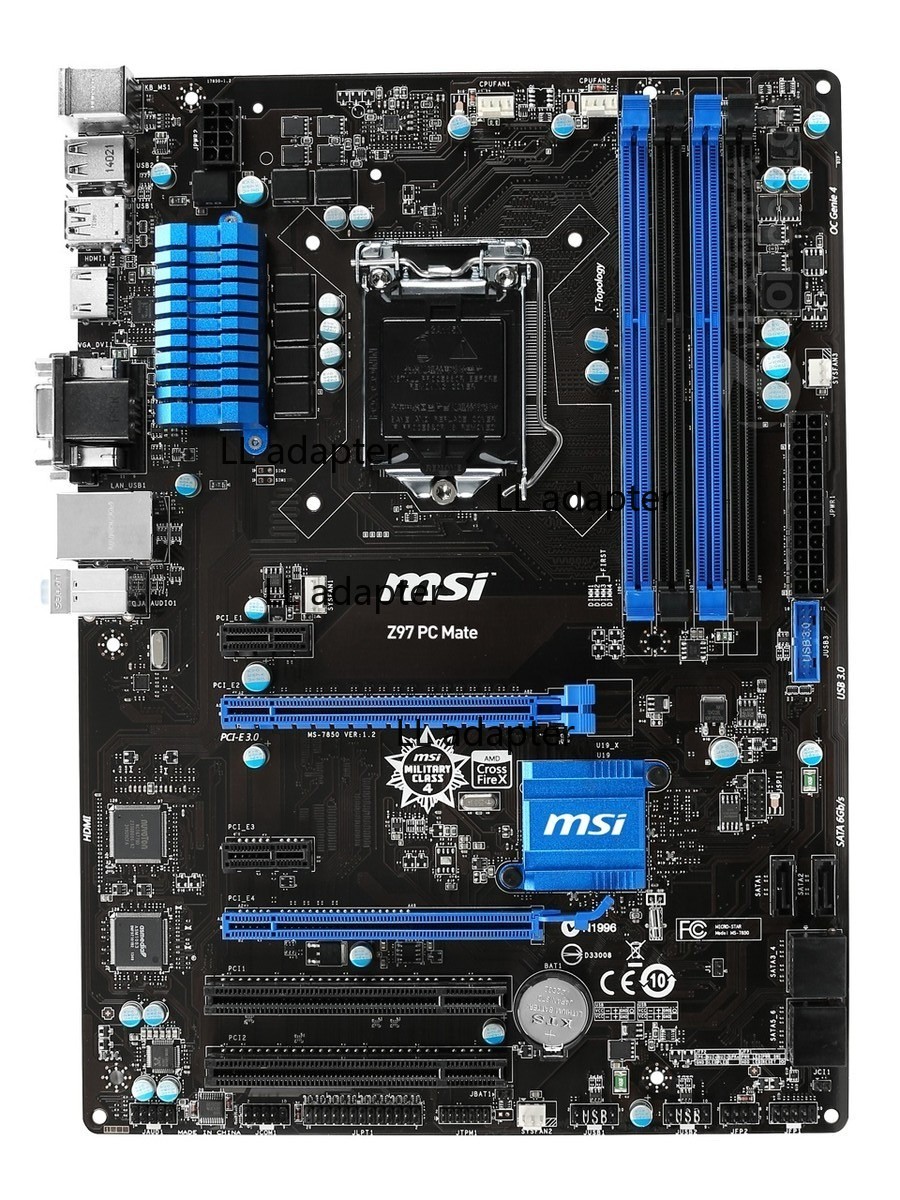 For MSI Z97 PC Mate motherboard Z97 LGA1150 DDR3 32G HDMI+DVI+VGA ATX Tested OK