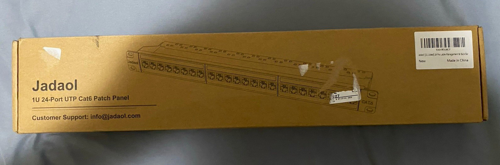 Jadaol 24-Port Patch Panel 1U 19in Rack Mount