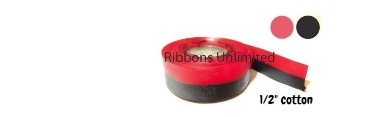 Fits 1/2" Black/Red Replacement Cotton Typewriter Ribbon 7 YDS NEW