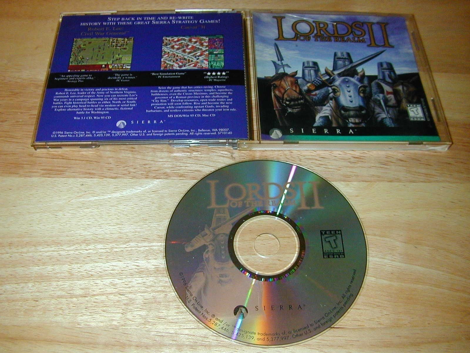 Lords Of The Realm II PC CD-ROM 1996 Sierra Classic Vintage Game for Windows 95
