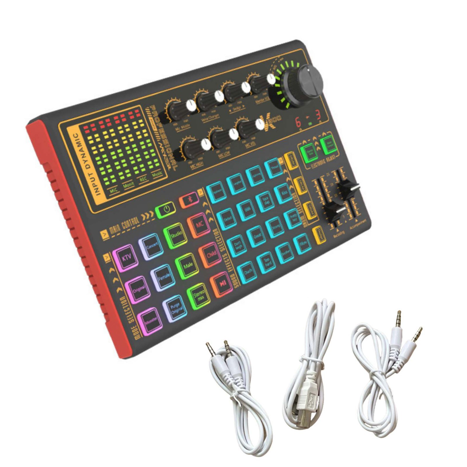 1set K300 Sound Card Multifunctional Voice Changing For Live Steaming/Podcast