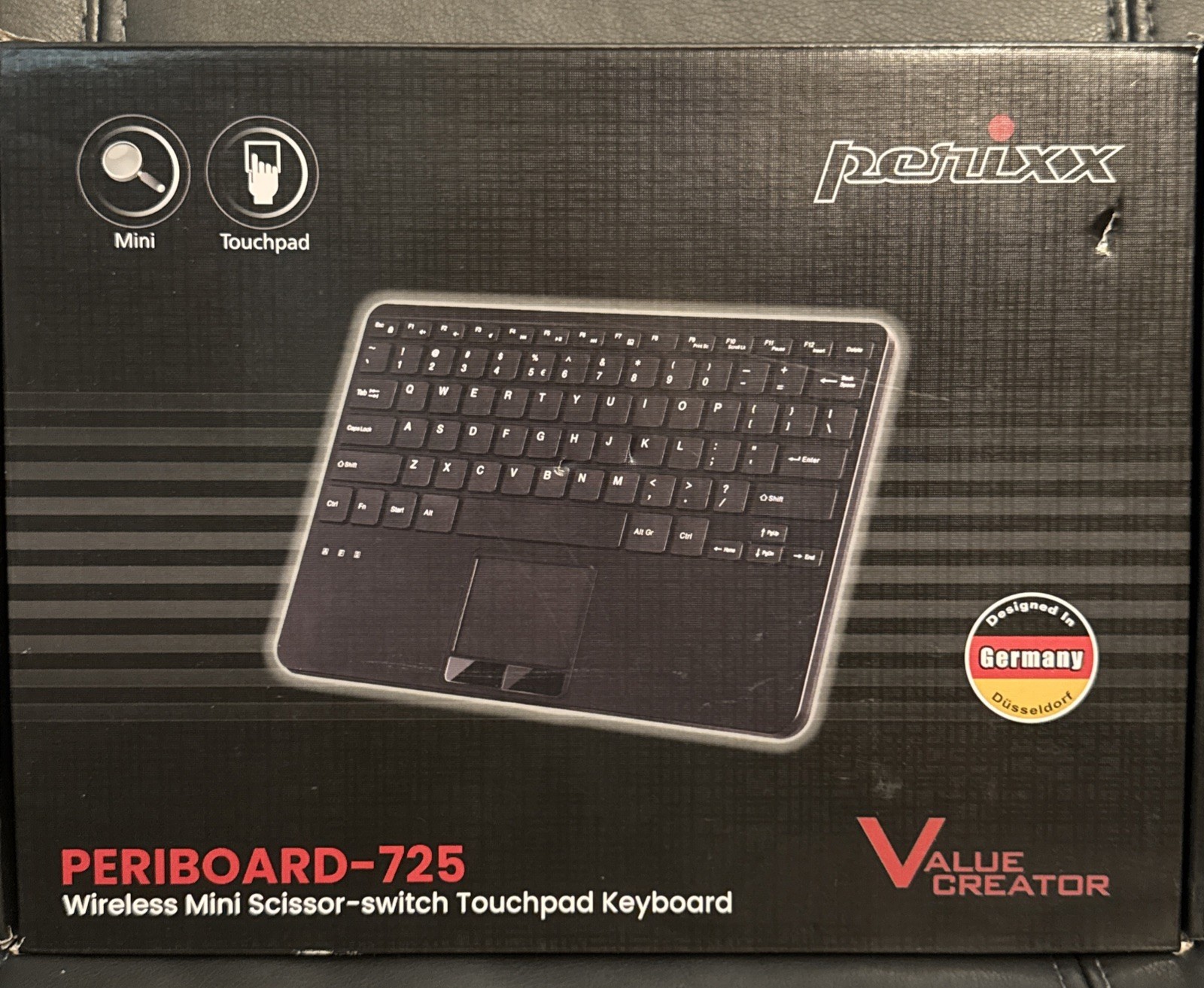Perixx PERIBOARD-725 Wireless Touchpad Keyboard Multi-Device Scissor Switch OpBx