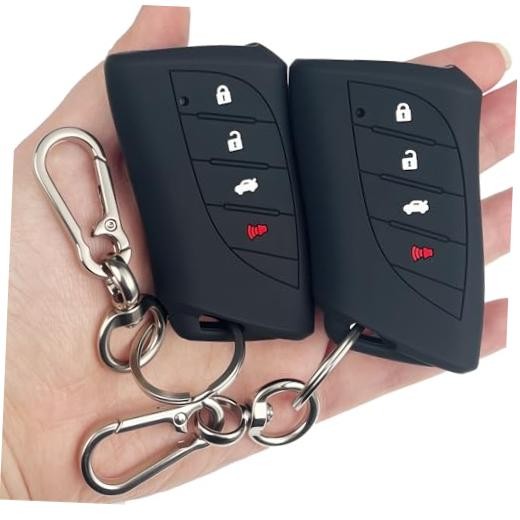 Soft Silicone Key Fob Cover, Compatible with Lexus ES LS LC RX NX LX TX 2 Pcs
