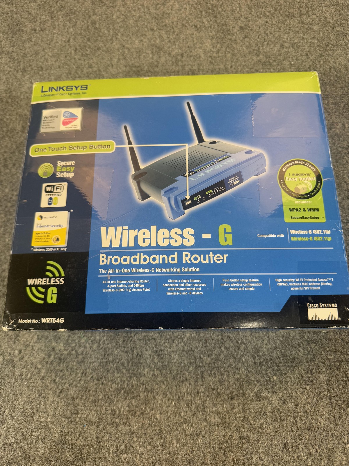 Linksys WRT54G Wireless-G Broadband Router 2.4GHz 802.11g Cisco Boxed
