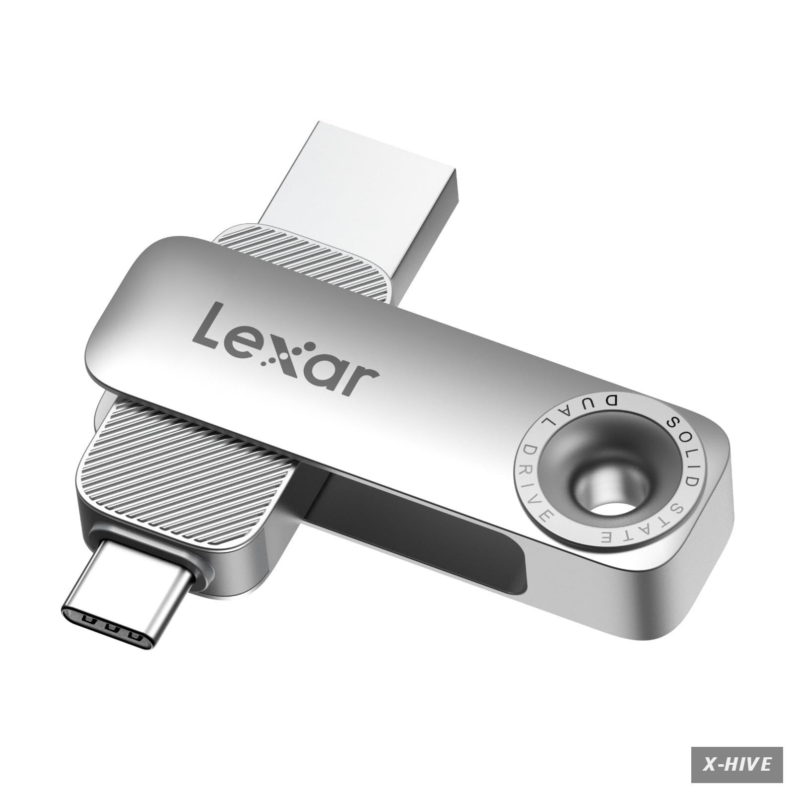 External Solid State Drives Dual USB Connector 1 Lexar D50E 256GB Drive Up Read