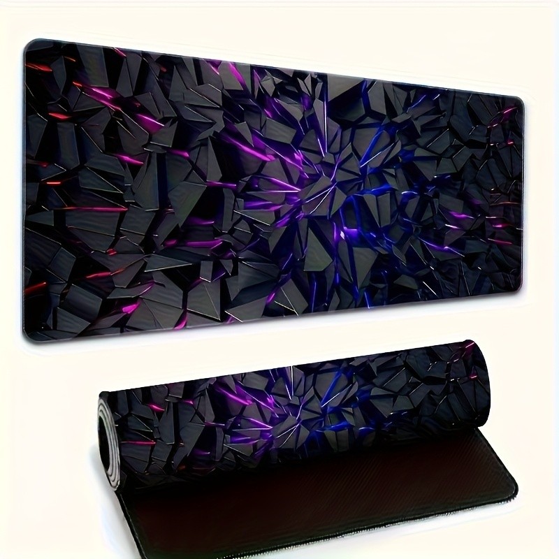 Futuristic Tech E-Sports Mouse& Keyboard Pad, Premium Micro-Woven Fabric, Stit