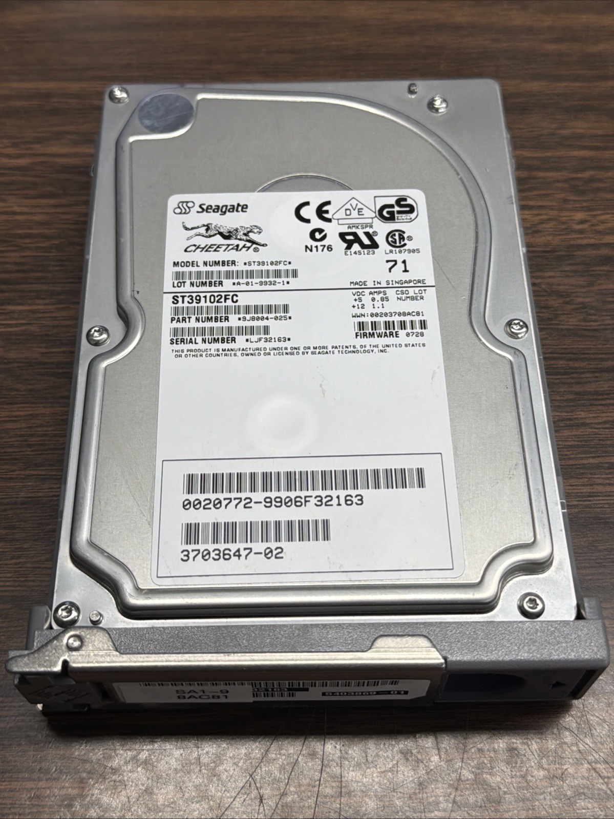 Seagate Cheetah ST39102FC 9.1GB 10K RPM 3.5” SCSI Hard Drive Enterprise HDD
