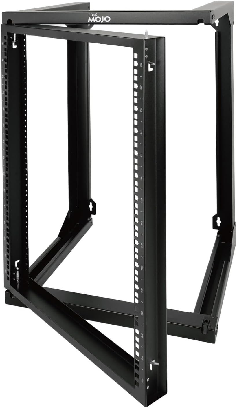 Tecmojo 15U Server Rack with Swing Gate, 15U/18 Depth (New), Black 