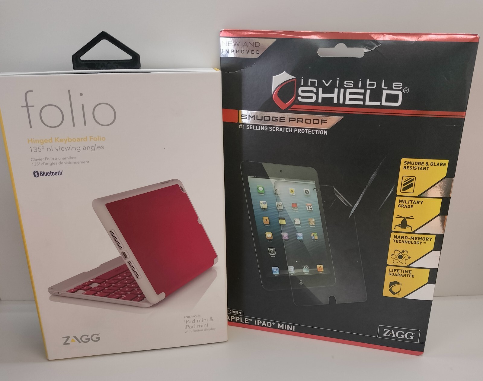 Zagg Folio Apple iPad Mini Bluetooth Keyboard & ZAGG Screen Protector Bundle