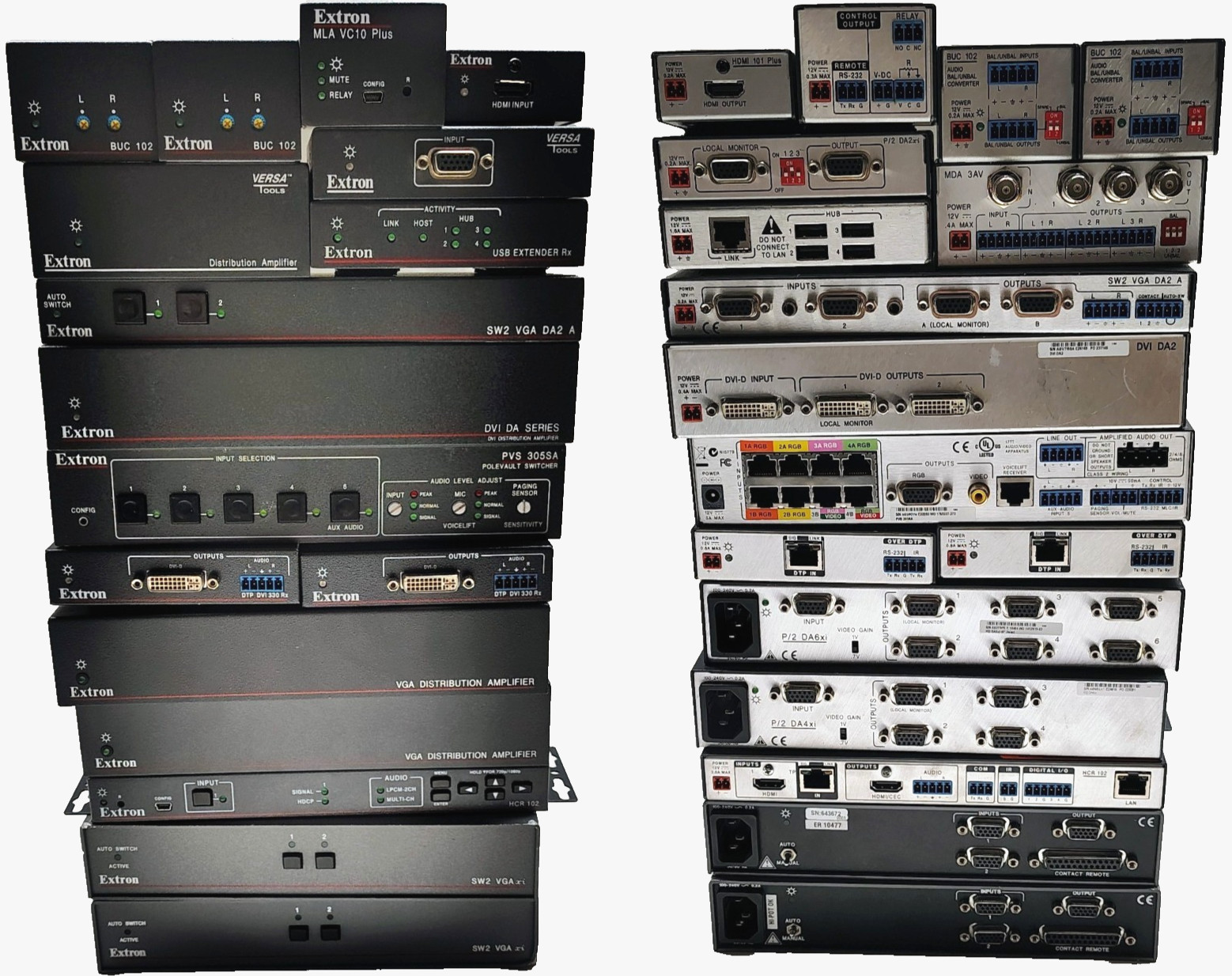 17 pc Lot Extron Distribution Amplifiers Switches DVI HDMI SW2 A/V Networking