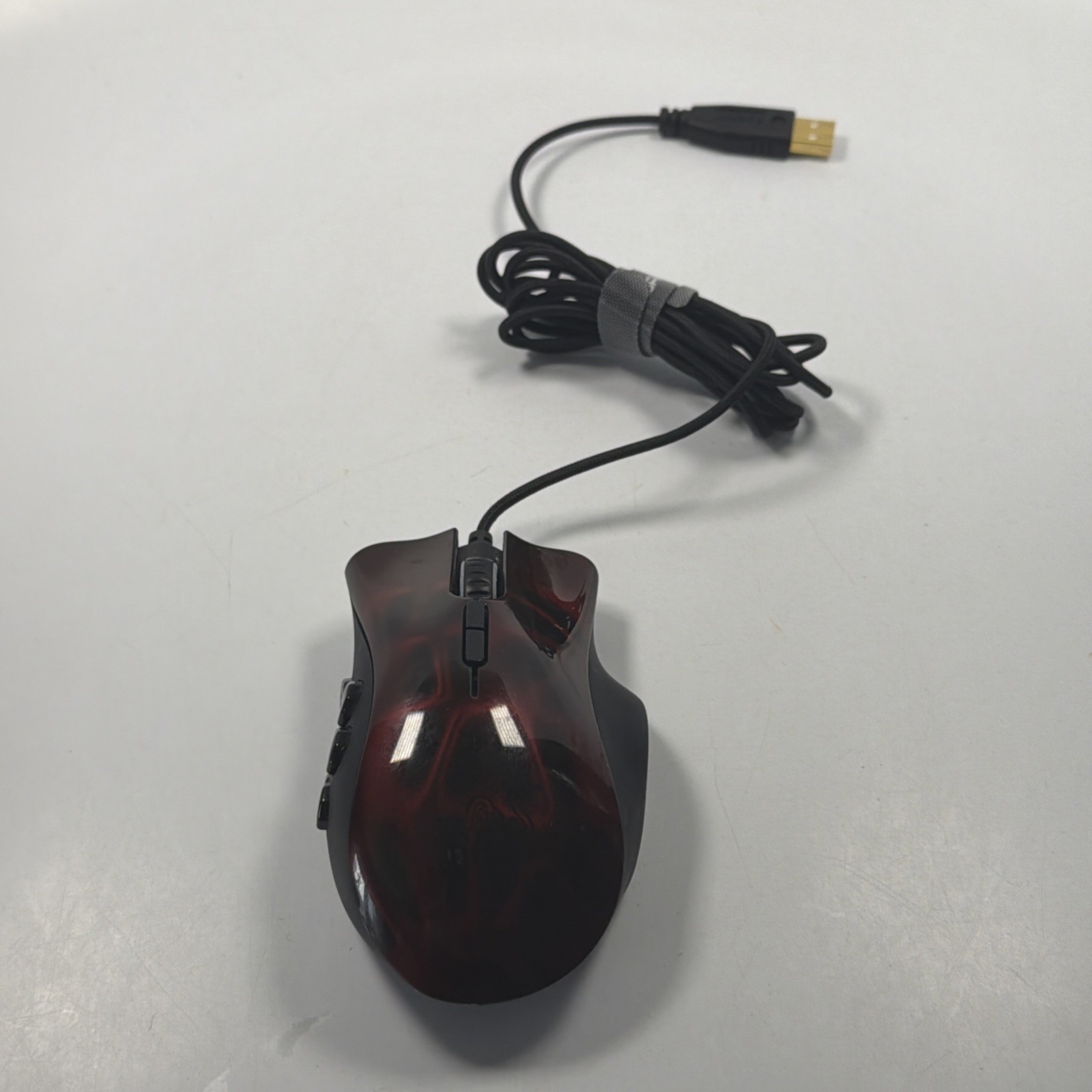 Rare Razer Naga Hex Wraith Red Laser Gaming Mouse RZ01-0075 MMO MOBA Tested Nice