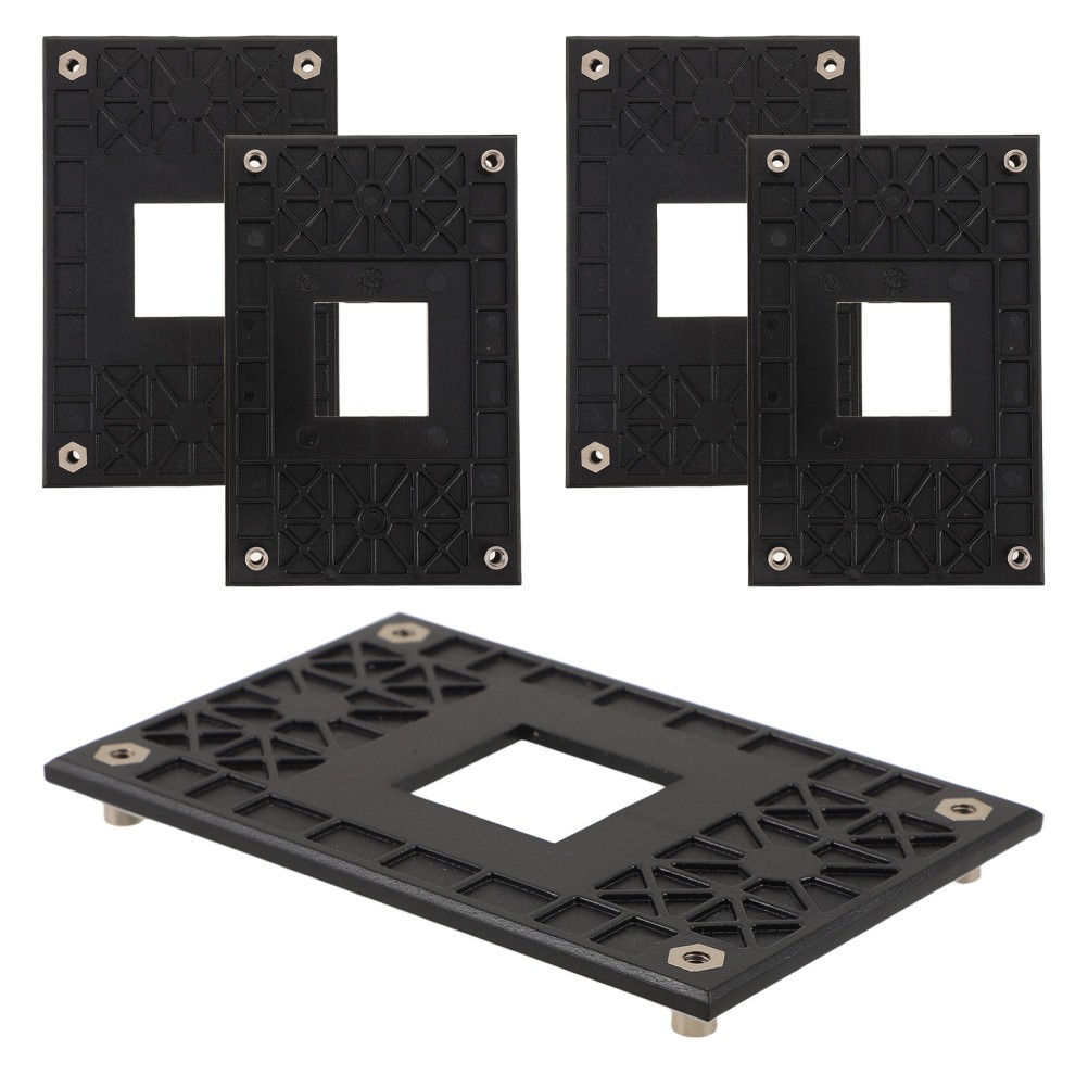 5Pcs Durable Plastic CPU Cooler Backplate Kit for Am4 Black Fan Mounting