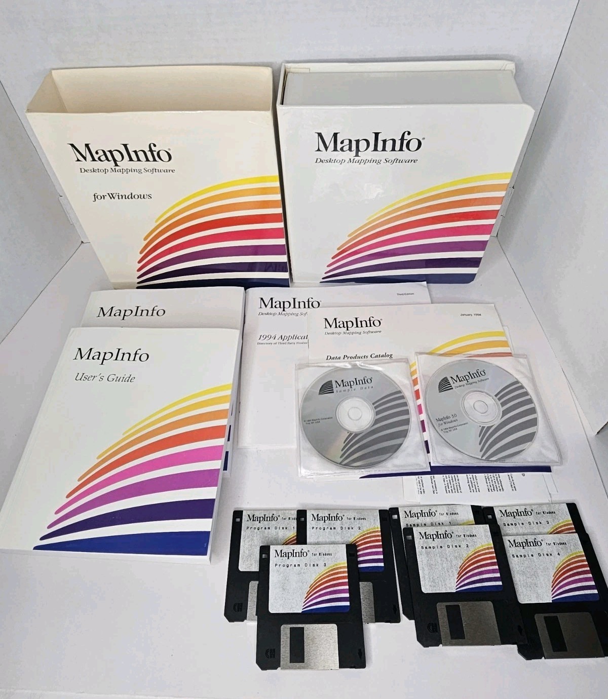 MapInfo 3.0 For Windows Desktop Mapping Software 1994 Cd-rom & 3.5" Floppy 