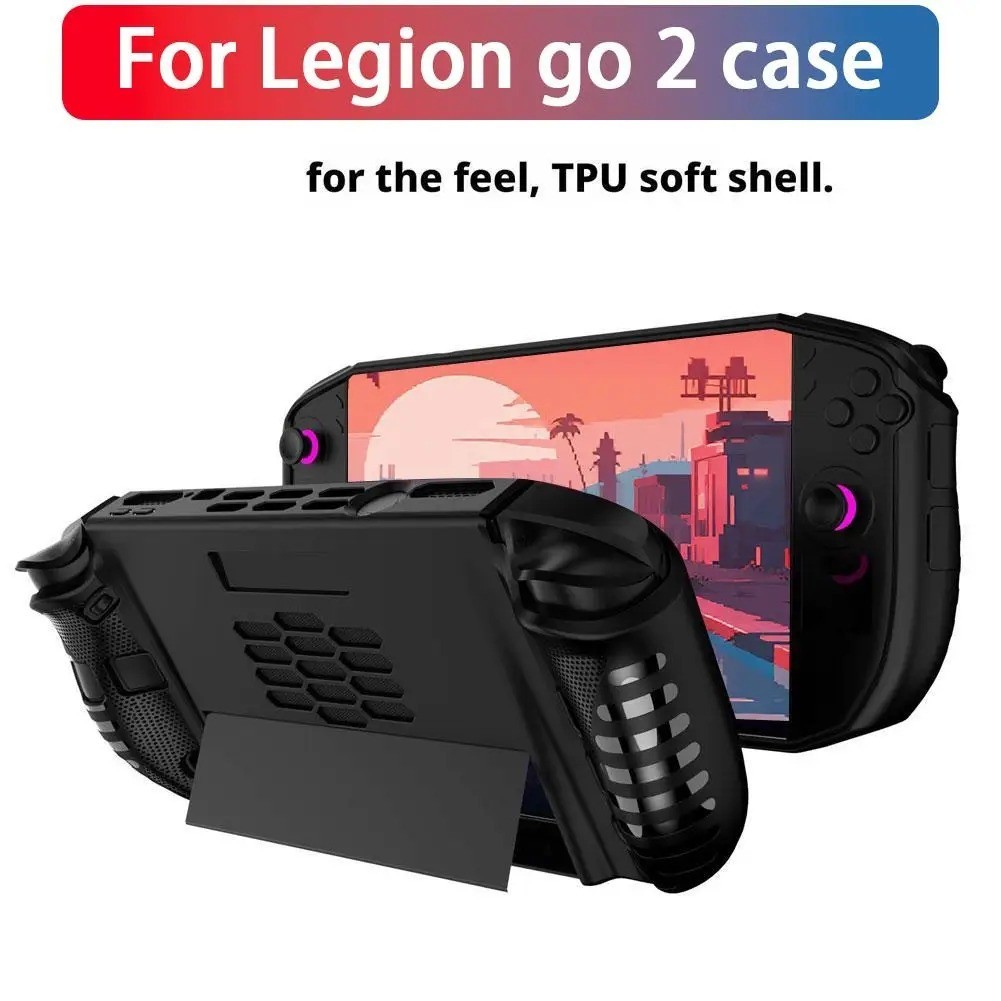 For Lenovo Legion Go 2 TPU Protective Case Shockproof Anti Scratch Cover Stand