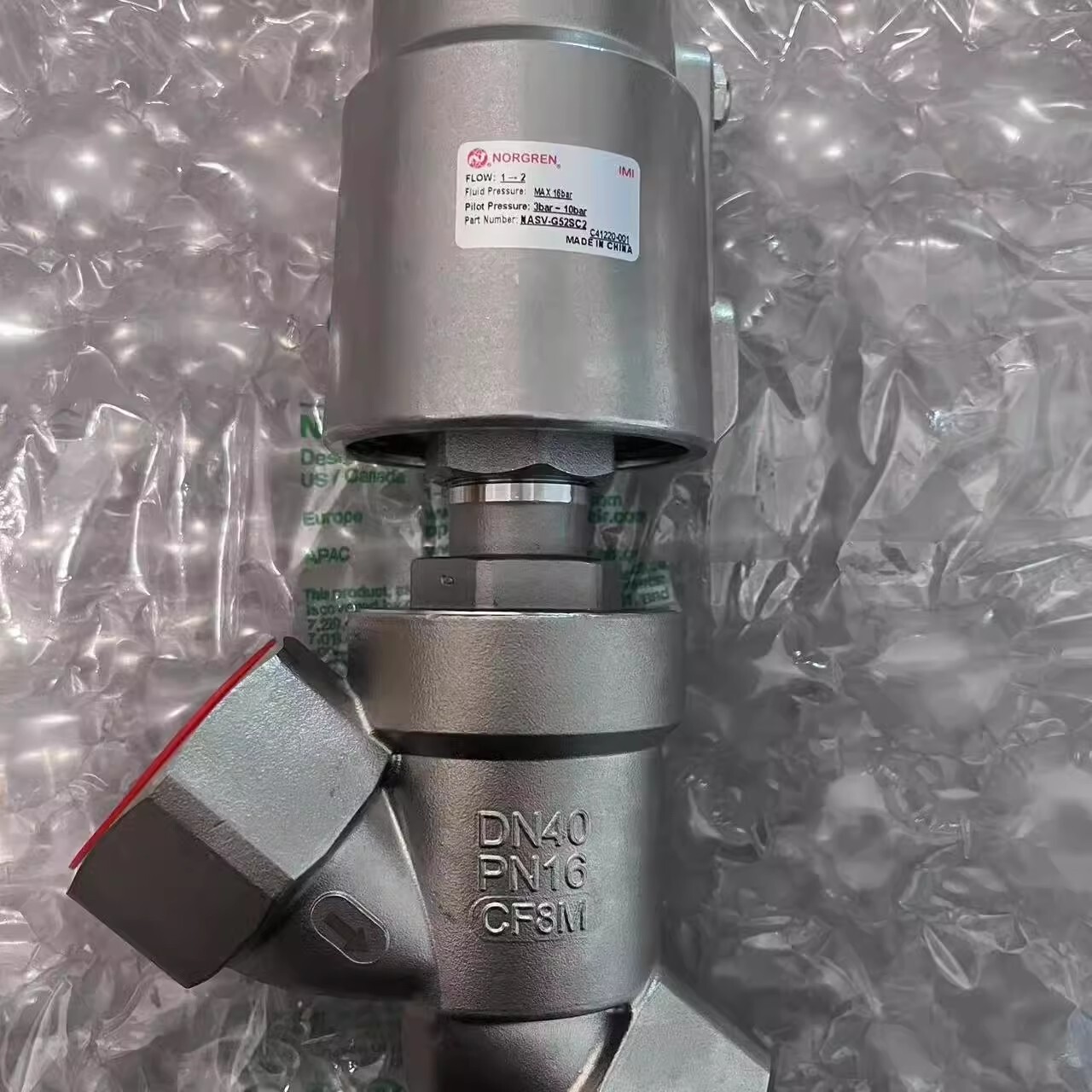 1PC FIT FOR IMI Norgren Stainless Steel Angle Seat Valve, NASV-G52SC2 G1 1/2'