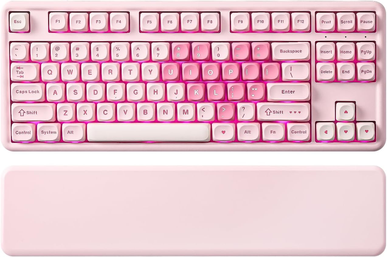 B87 TKL Wireless Mechanical Keyboard | QMK/VIA, Wrist Rest