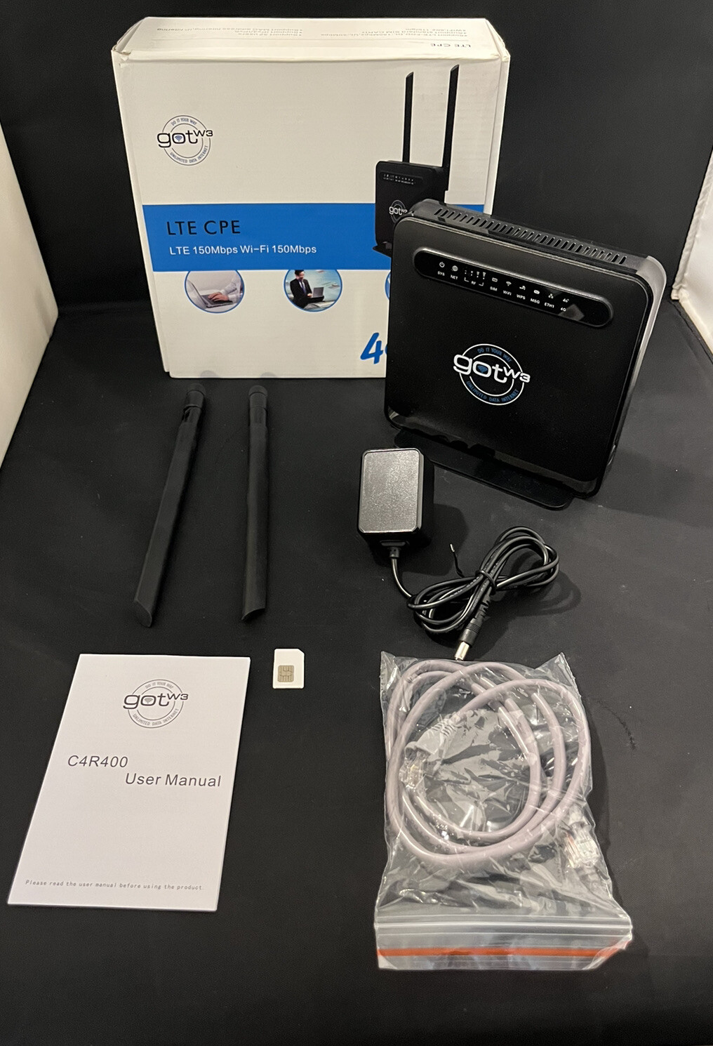 GOTW3 4G LTE Cellular Modem WiFi Router  Portable Model C4R400 USA SELLER
