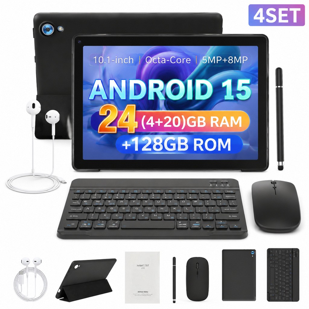 4 Set New Tablet Android 24+128GB 1TB TF Bluetooth5.4 Wifi6 Octa Core 2.0G Tab