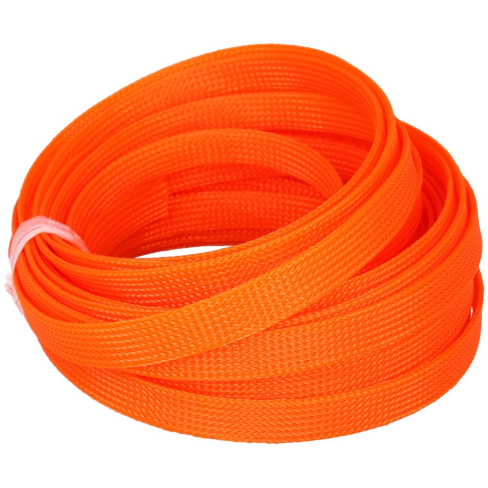 10m/32.8ft PET Expandable Braid Cable Sleeving Flexible Wire Mesh Sleeve Oran...