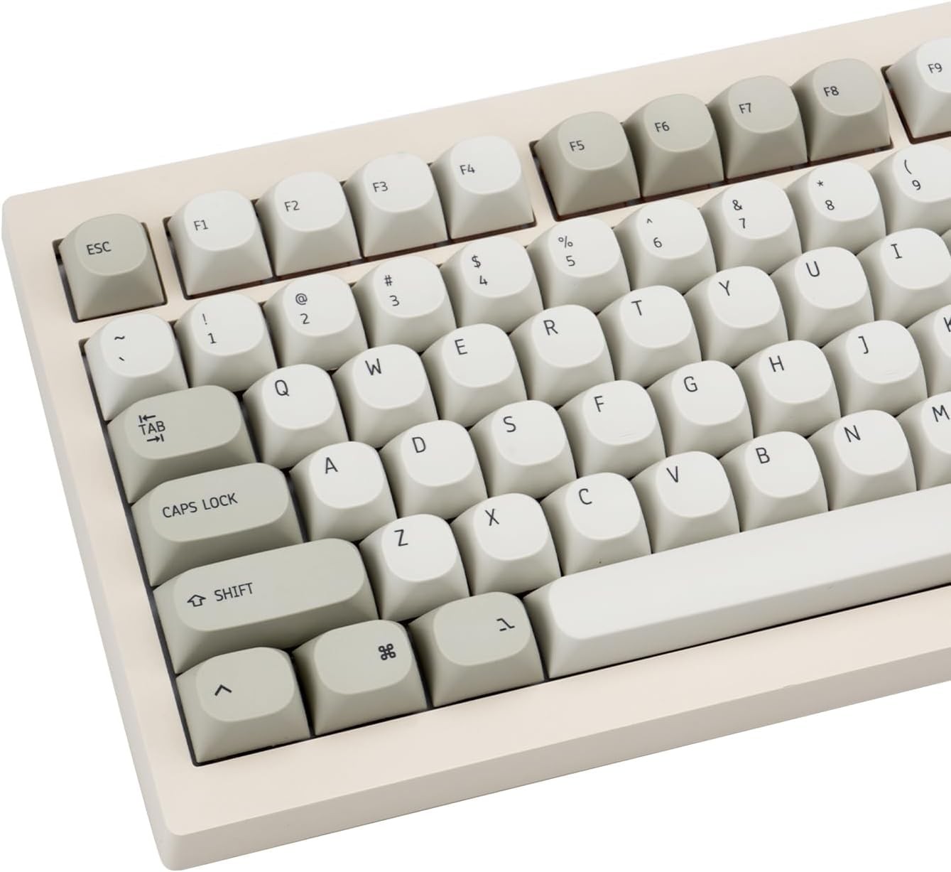 Retro Minimalist Gray PBT Keycap Set Round MA Profile Mechanical Keyboard