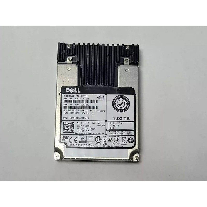 0R87FK R87FK FOR DELL PX04SRB192 1.92TB 2.5" SAS 12G RI SSD Solid State Drive