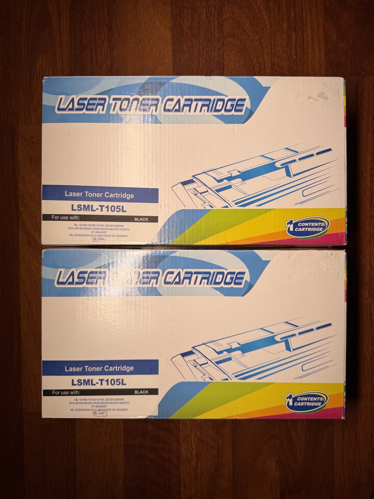 Two Black MLT-D105L Laser Toner Cartridges LSML-T105L