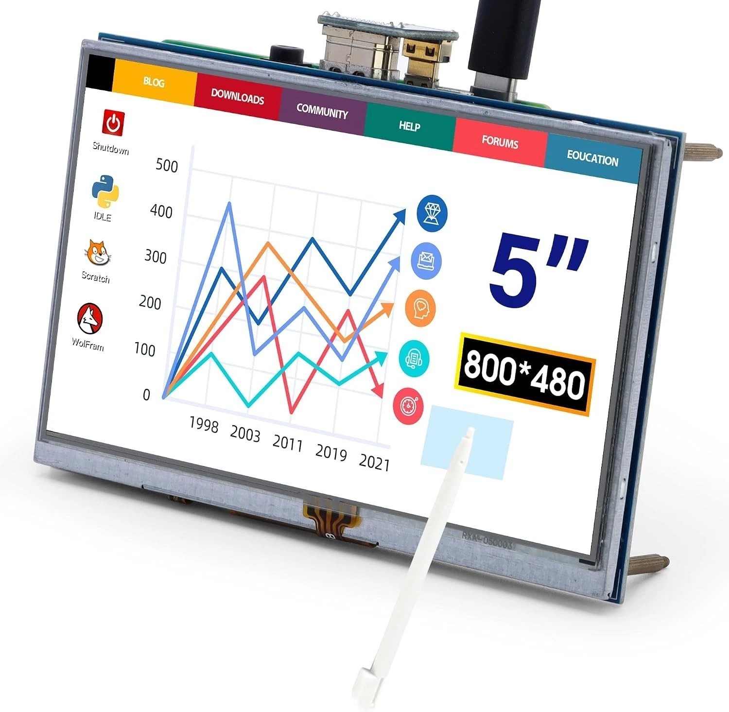 5 Inch Touch Screen Monitor, 800×480 LCD Display for Raspberry Pi