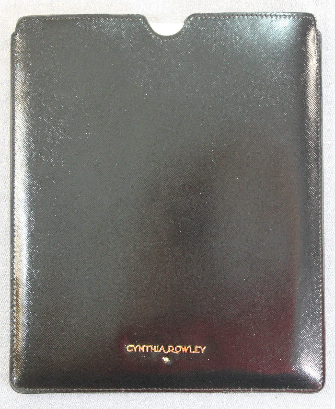 CYNTHIA ROWLEY New York BLACK GENUINE LEATHER PROTECTIVE IPAD CASE NWT