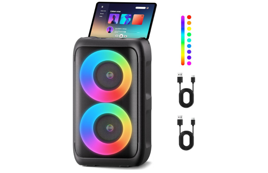 Bluetooth Speaker with 2 Rechargeable Wireless Microphone - Portable Party Sp...