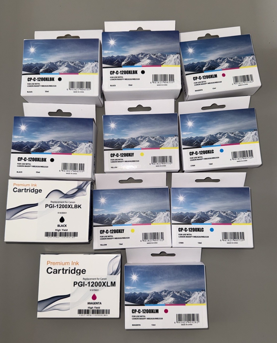 Lot 11 PGI-1200XL Compatible Ink Cartridges for Canon MAXIFY CMYK
