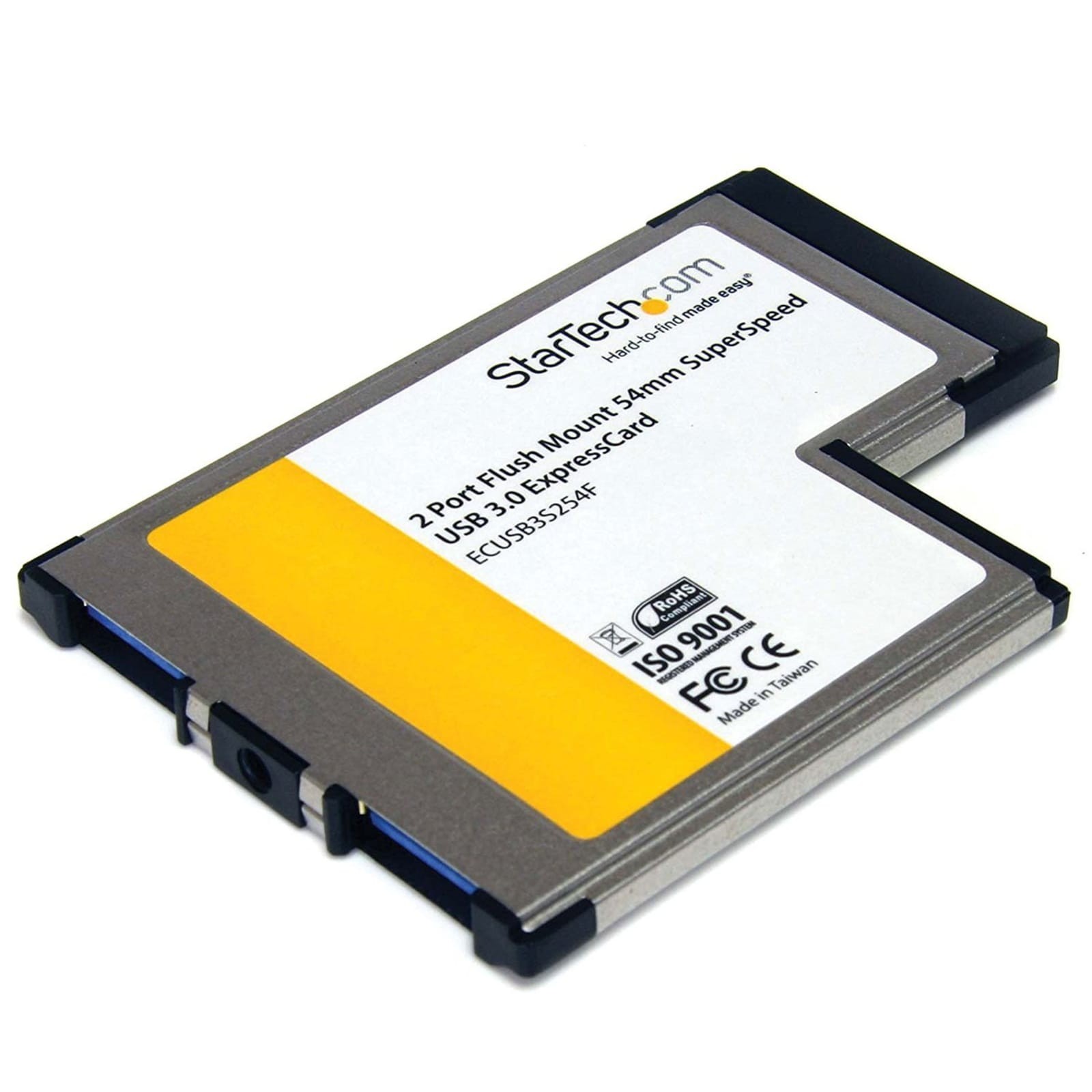 StarTech 2-Port 54mm Flush Mount USB 3.0 ExpressCard Adapter 5Gbps UASP