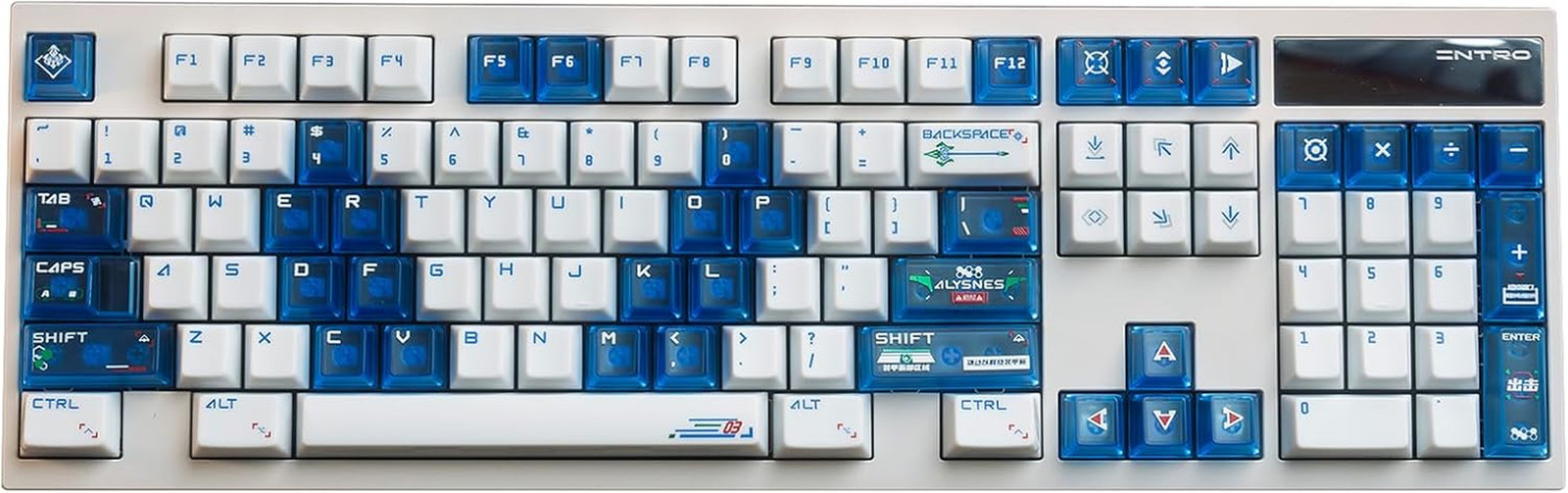 Cherry Profile Keycaps 159 Keys White Blue PC Translucent Keycap Set Suitable fo