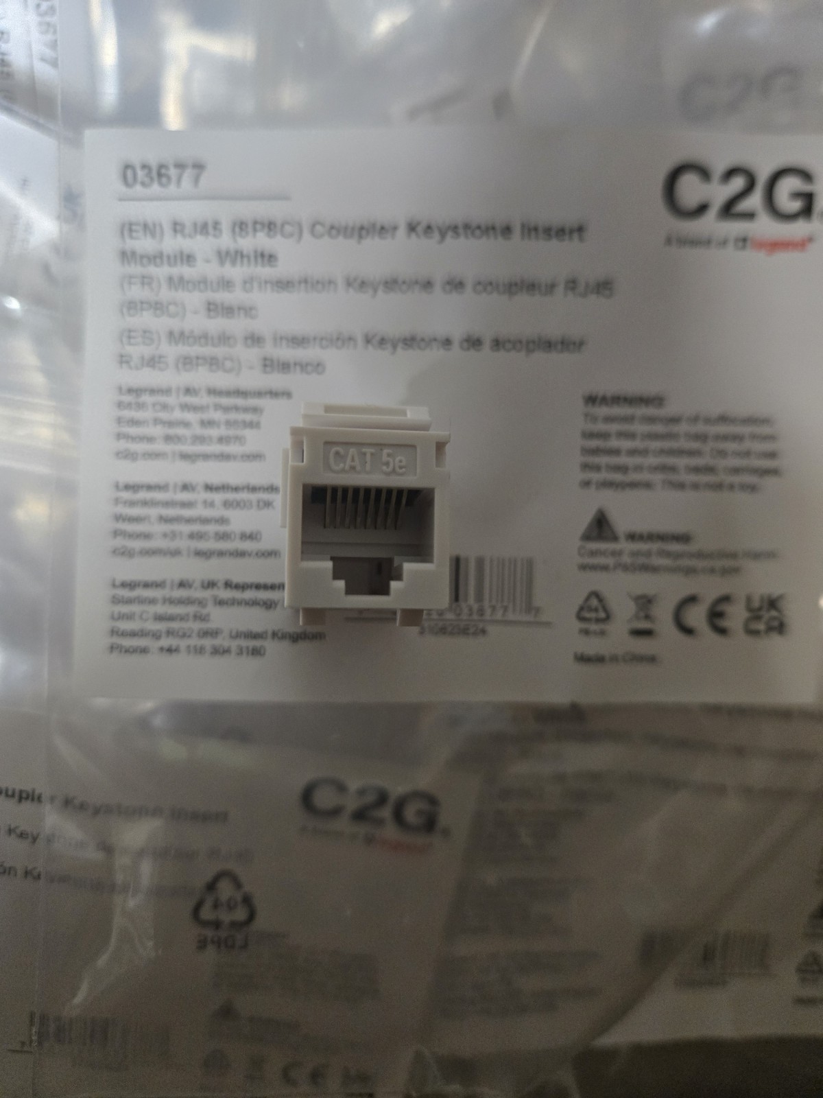 C2G RJ45 NEW 🔥 CAT 5E 03677 Coupler Female to Female